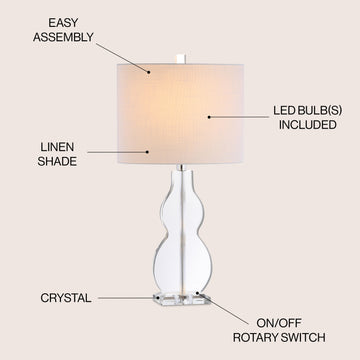 Hadley 26" Crystal LED Table Lamp - JONATHAN Y